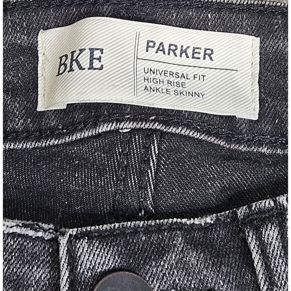 BKE Parker Universal Fit High Rise Ankle Skinny Jeans Women's Sz 25 Faded Black - Picture 3 of 5